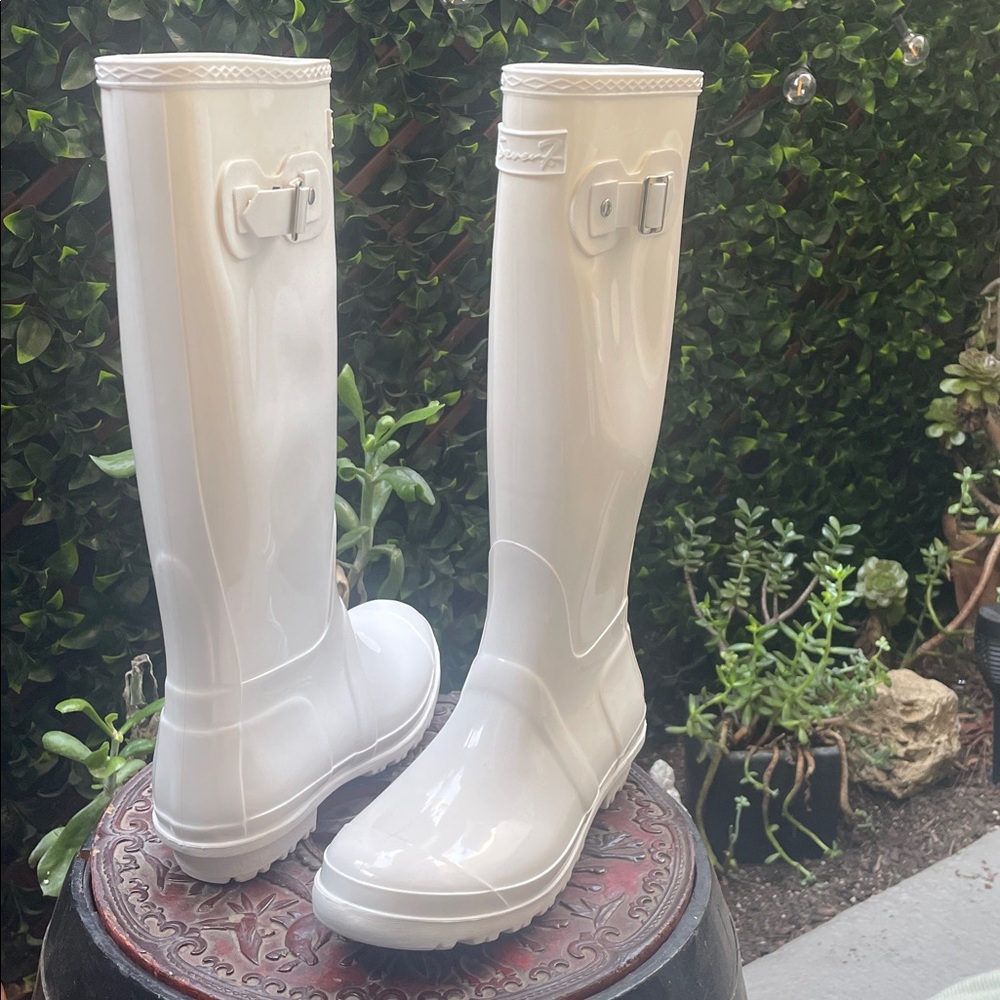 Seven7 White Tall Rain Boots